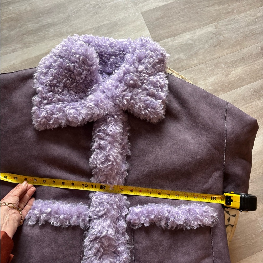 Free People Purple Kiki Sherpa Jacket. Fun, bold design. - Picture 6 of 8